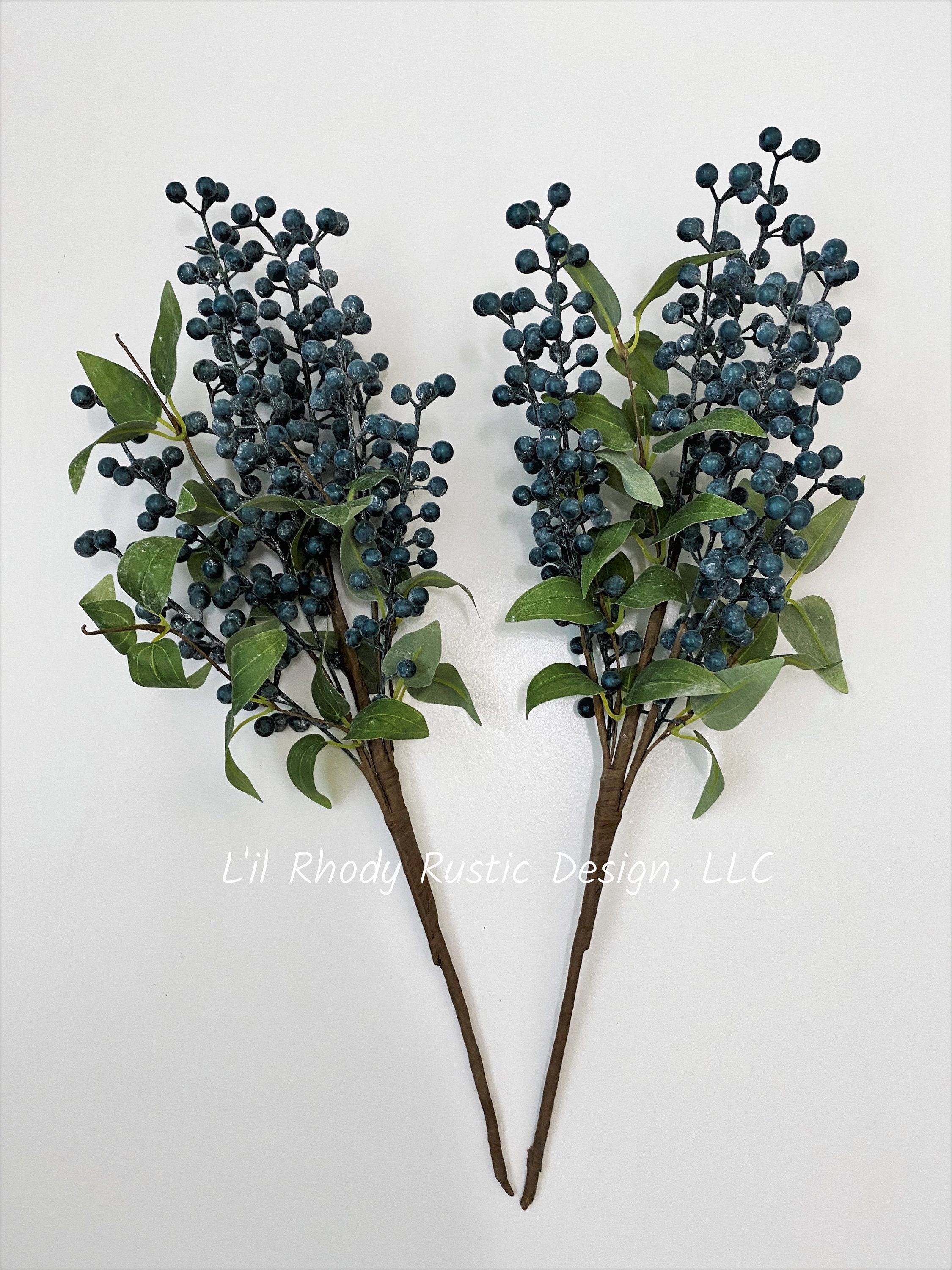 Blueberry with Leaves Powdered 18 Pick/Spray/Stem