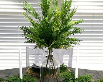 Realistic 24" Cedar Spray/Stem-Winter Greenery-Faux Christmas Greenery-Holiday Home Decor-Artificial Evergreen