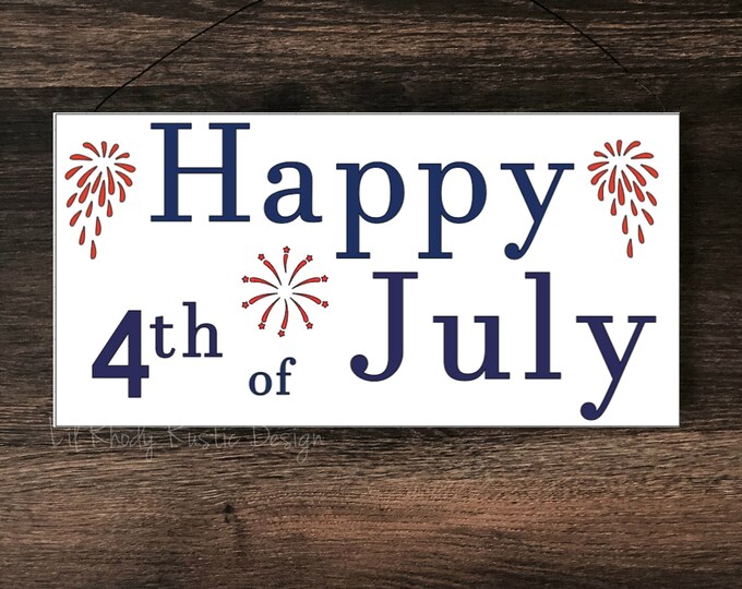 Happy 4th of July Sign, Porch Decor, Entry Sign,Porch Post Sign,Door Sign