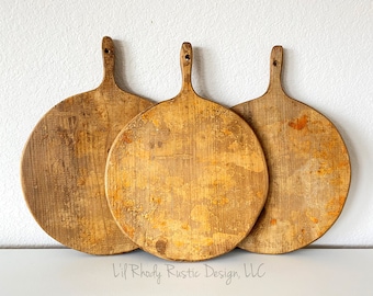 Small European Circular Breadboard, ORIGINAL Cheese Wax Display Board, Charcuterie Board, Reclaimed Wood, Vintage Wood, Cheese Board
