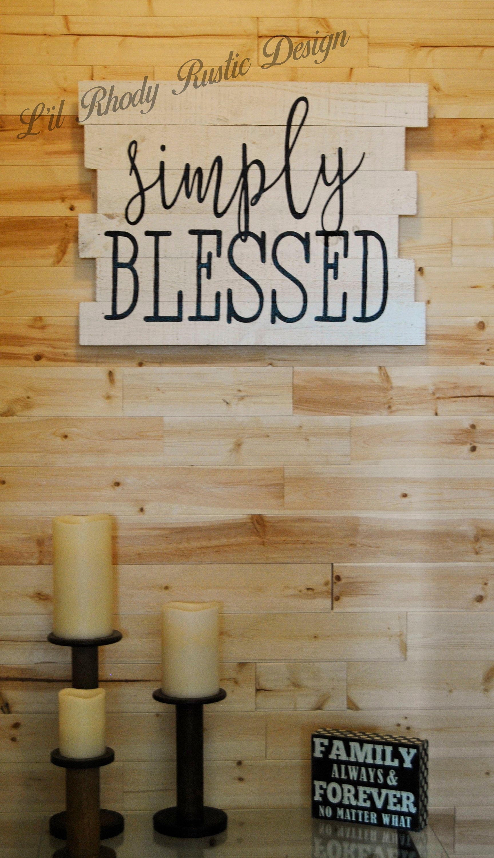 Download Simply Blessed Rustic Wood Sign, Simply Blessed, Wood Sign