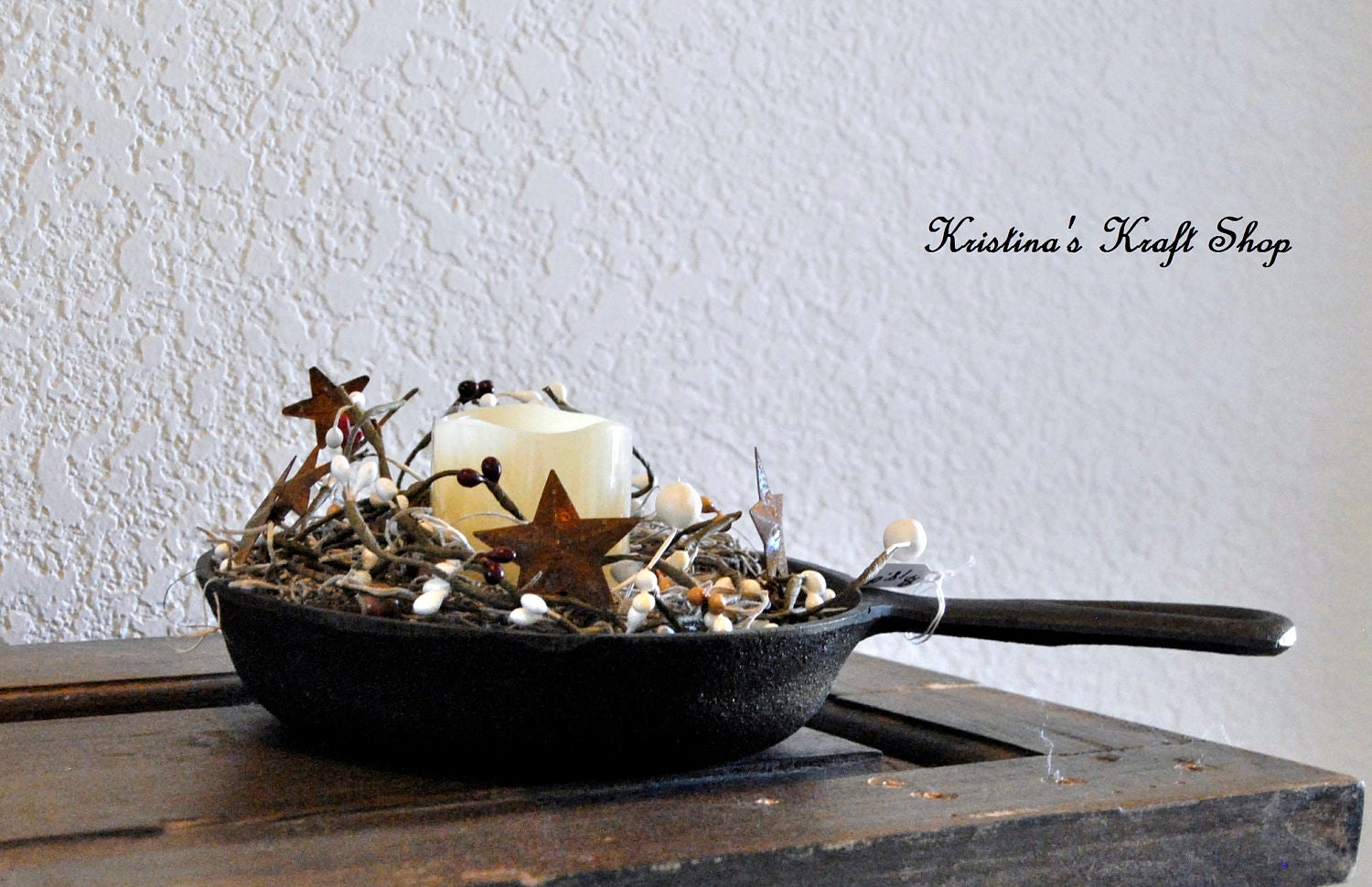 Vintage Cast Iron Primitive Skillet Candle Holder