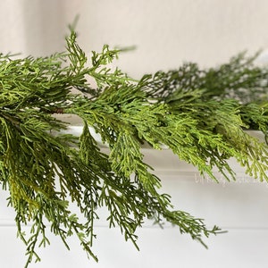 Cedar Garland, Real Touch 6&#39; Realistic Faux Garland, Christmas Garland, Holiday Garland, Floral Garland