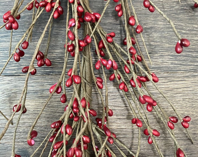 Country Red Pip Berry Garland, Country Garland, Floral Garland