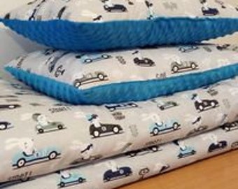 Coperta e cuscino per auto per bambini, diverse fantasie