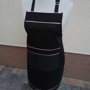 Hairdesingapron, hairdresser apron, catering apron, ladies apron, black kitchen apron