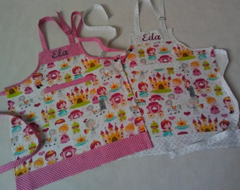 Apron for children,   Apron for cooking with the child's name, different colors available