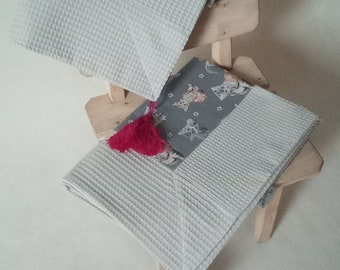 Couverture gaufre en coton Somerdecke pour enfants, couverture poussette, couverture bébé