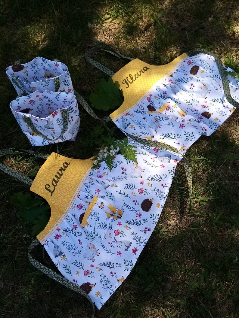 Children's apron, different patterns with the child's name image 7