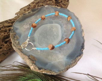 Pulsera de cuentas fantasma azules