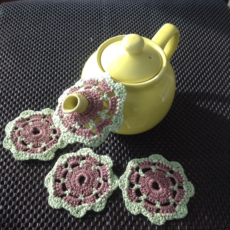Tea Pot Drip Catcher Drip Stopper Crochet Flower for Your Etsy