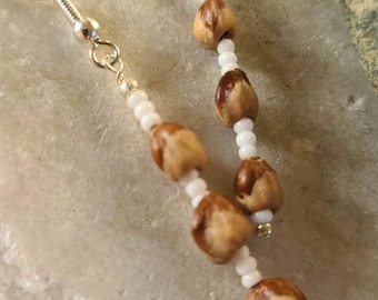 White Navajo ghost bead earrings