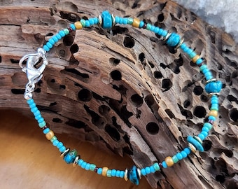 Turquoise Beaded Bracelet, Protection Jewelry