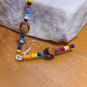 Ghost bead multi colour dangle drop earrings, with 18 more colours to choose from