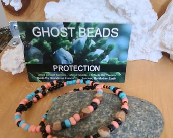 2 Protection Bracelets, Ghost Beaded Jewelry,  Protection from evil spirits, Protects against bad dreams