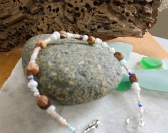 Pulsera de cuentas fantasma, semillas de bayas de enebro de la naturaleza, joyería protectora