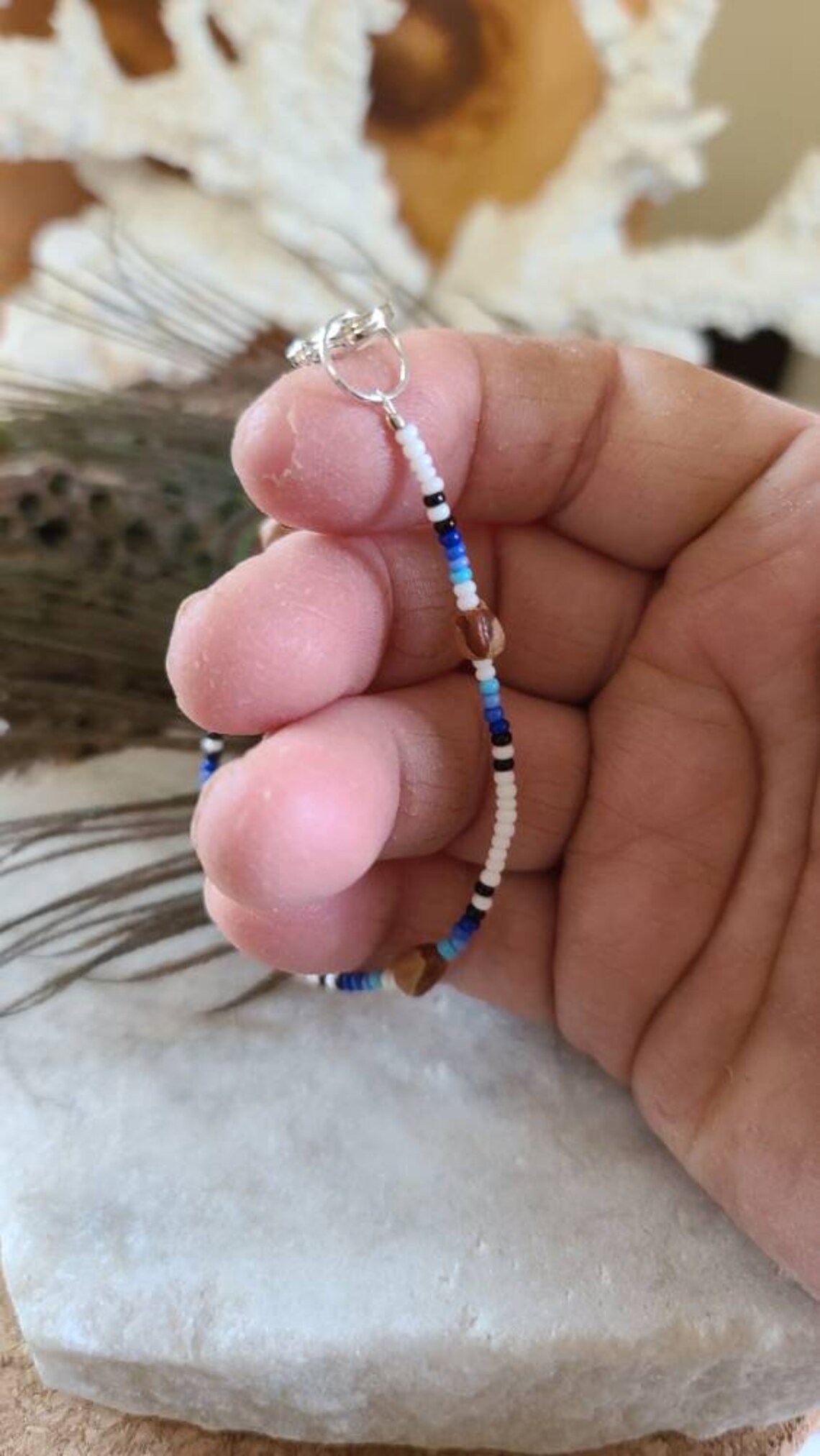 Blue Ghost Bead Bracelet Navajo Protection Jewelry | Etsy