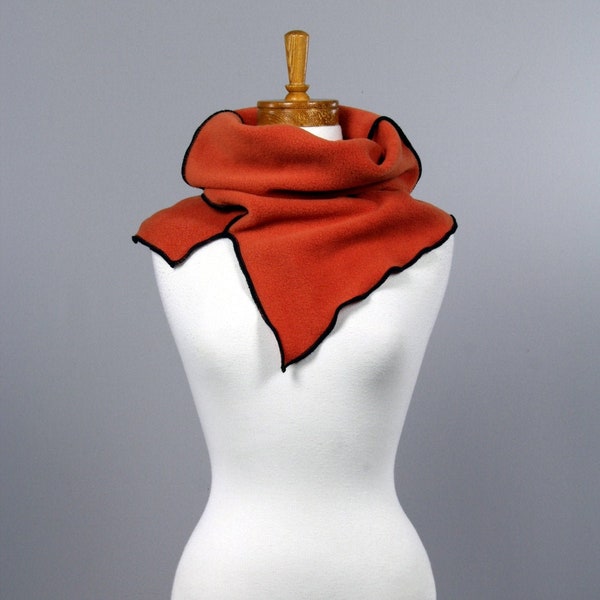 Orange snood neck warmer tube collar wrist warmers fair trade