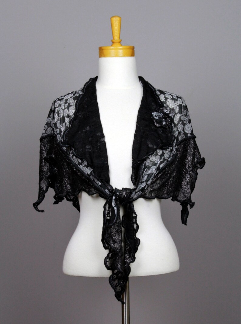 Gray Black Lace Shawl Cover Shoulder Woman Shawl Bride Evening Etsy UK