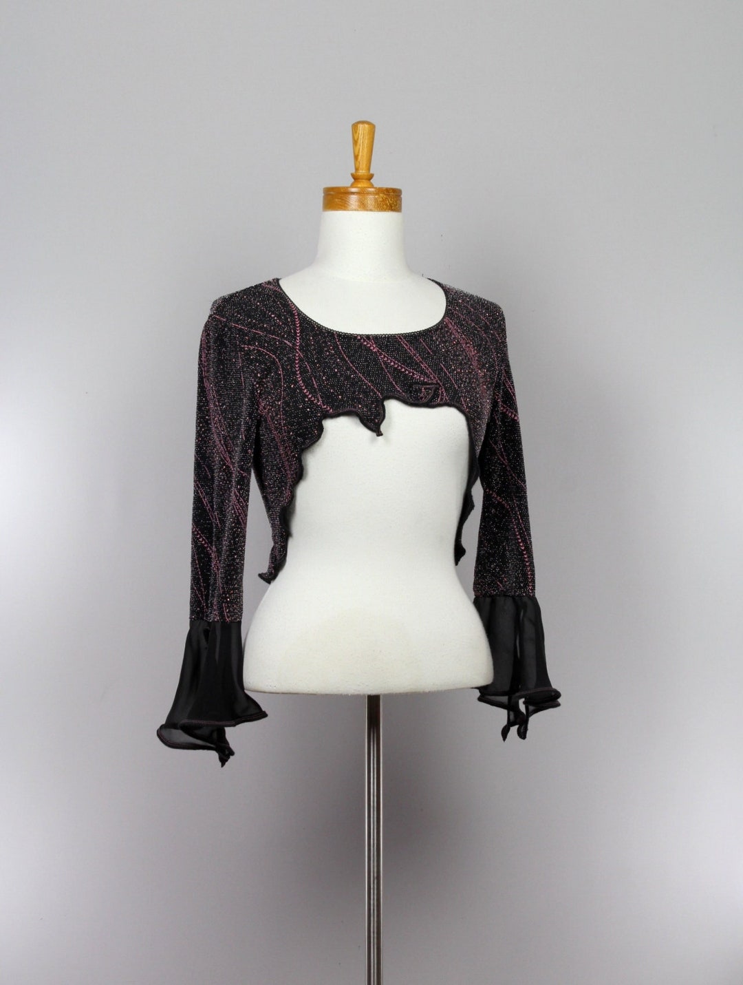 Removable Collar Bolero, Midlength Sleeve Shrug, Wrist Warmer, Recycled Sweater, Evening Top
