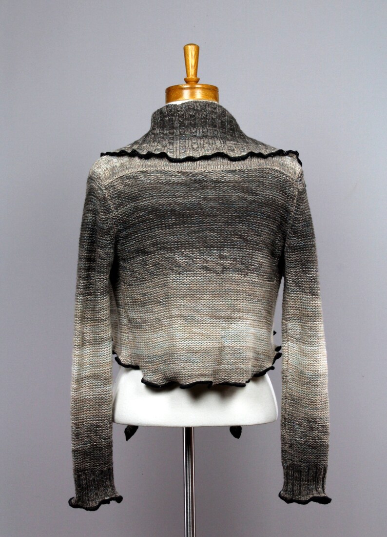 Jacket brown upcycled sweater recycled clothesshoulder warmer upcycled clothingBolero brownVest wintervest women greyBolero grey