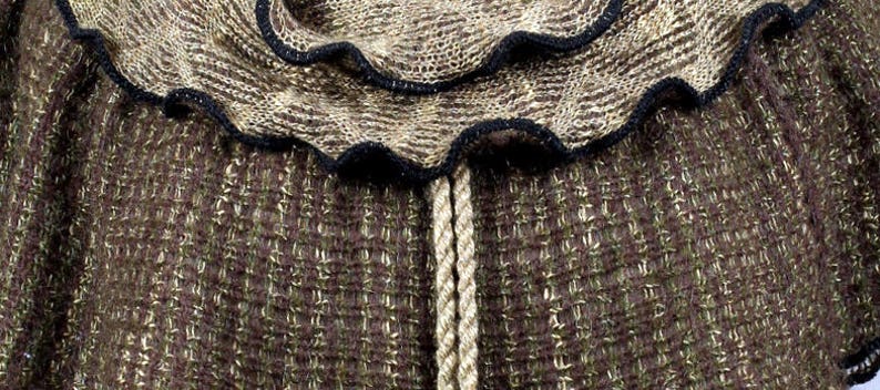 one of kind piece wrist warmer neck warmer upcycled clothing Wool recycled sweater warm neck brown beige neck cover