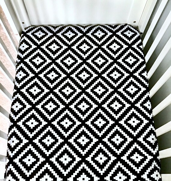 black and white cot sheets