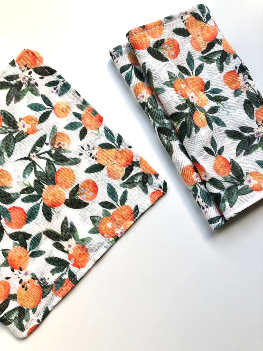 Orange Blossom Baby Muslin Squares //summer Baby Muslin Cloth Etsy
