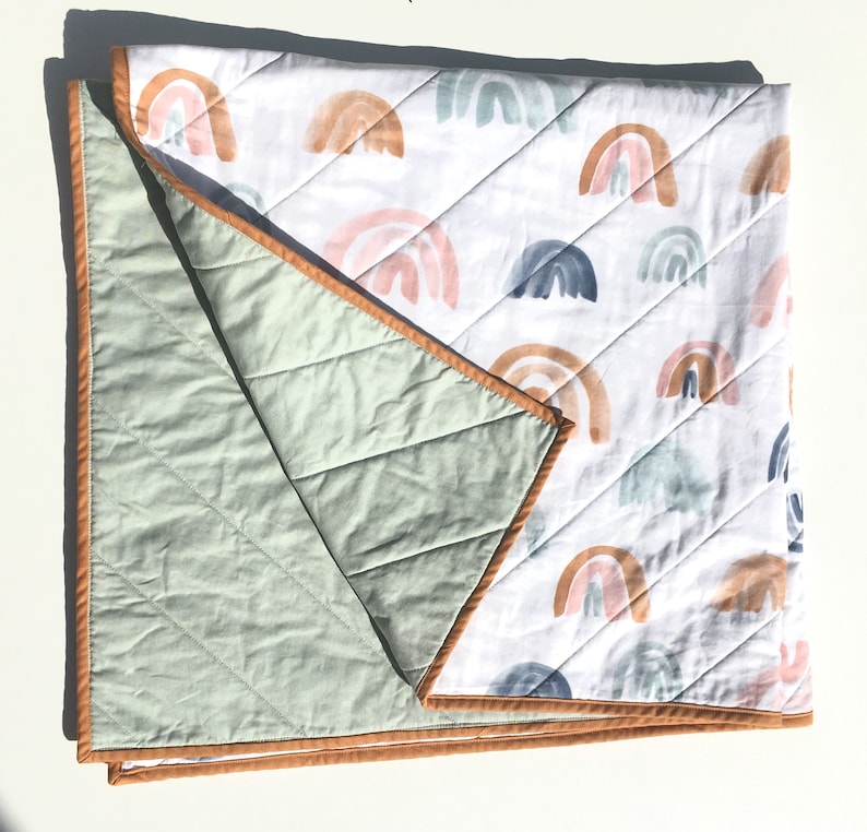 Rainbow Baby Quilt Toddler Cot Quilt Modern Crib Bedding Etsy UK