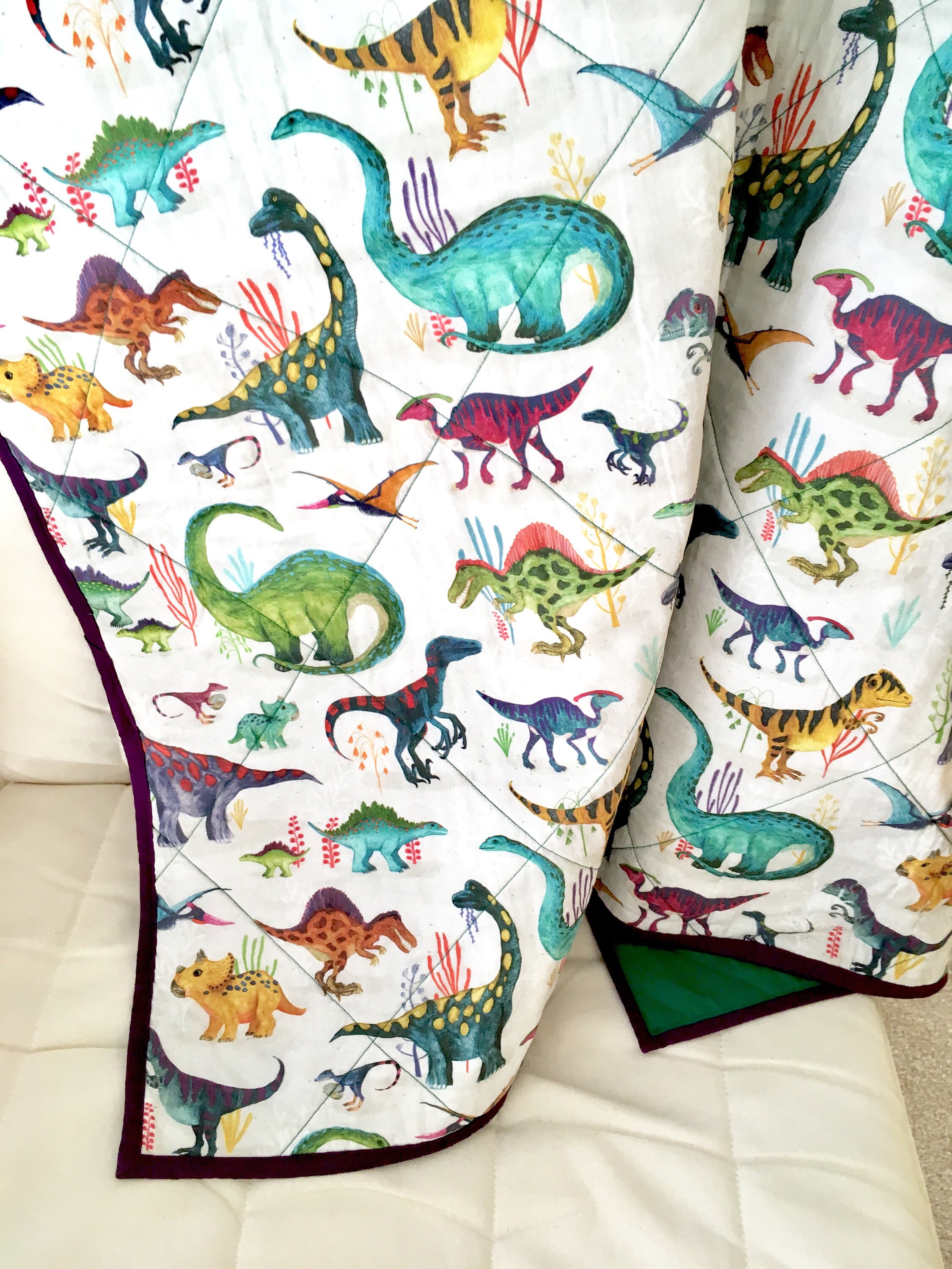 dinosaur cot quilt