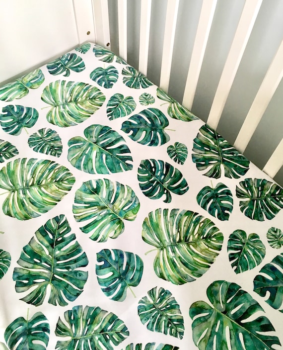 palm leaf crib sheet