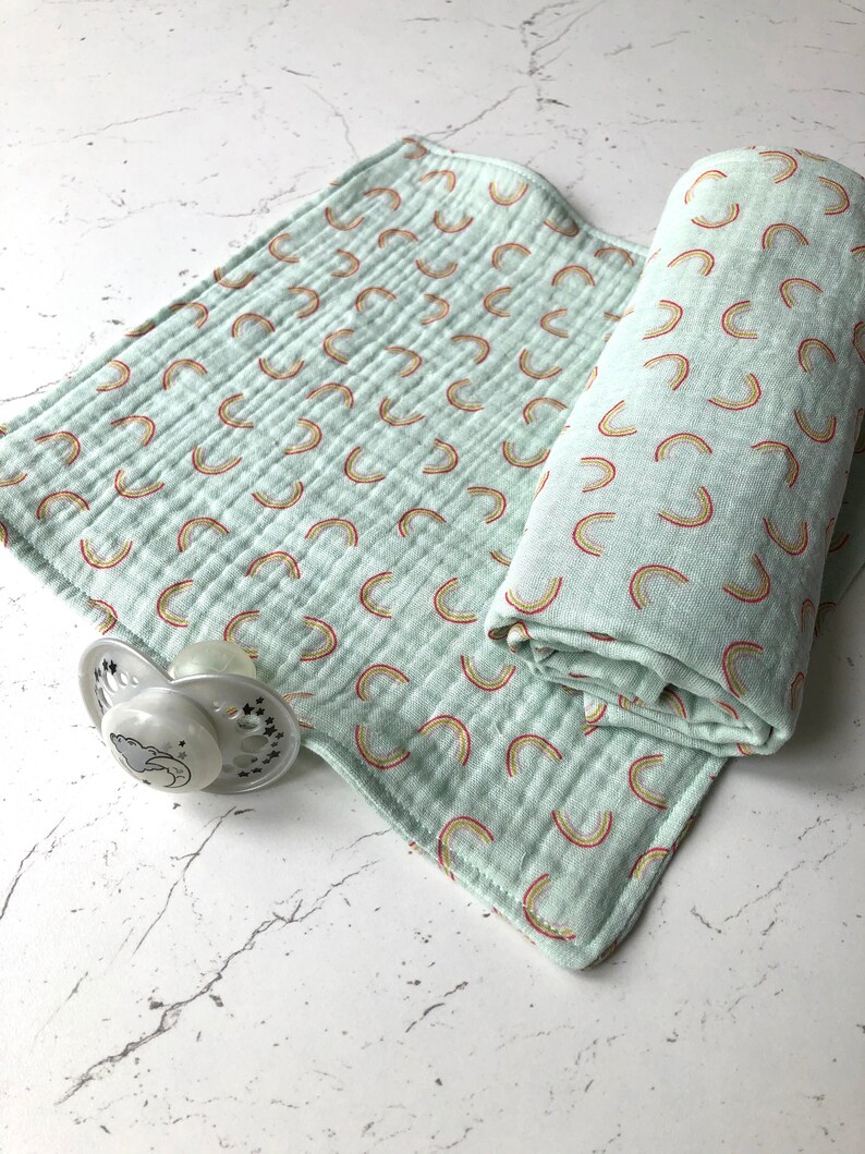 New Mum Gift Rainbow Muslin Squares Baby Muslin Cloths Muslin Gift Set