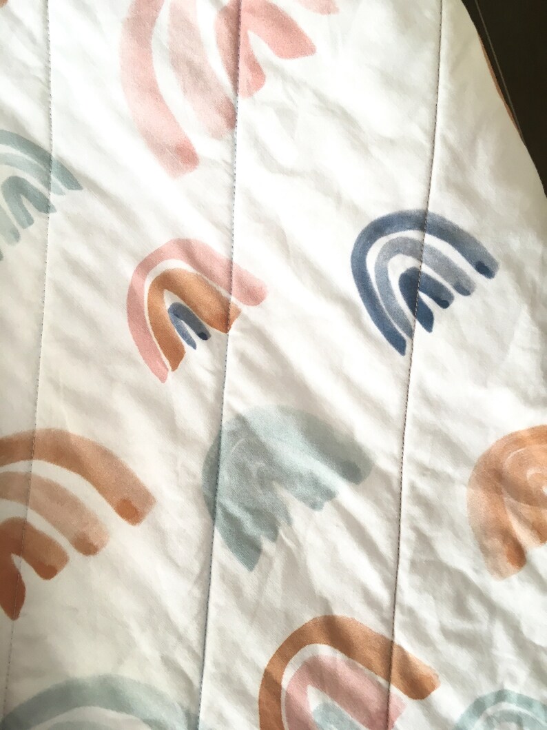 Rainbow Baby Quilt Toddler Cot Quilt Modern Crib Bedding Etsy