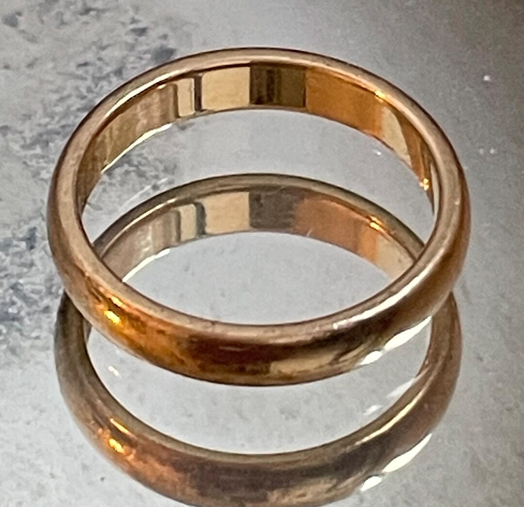 Vintage 14K Yellow Gold Artcarved Wedding Band Ring Size 5.75 3.34 ...