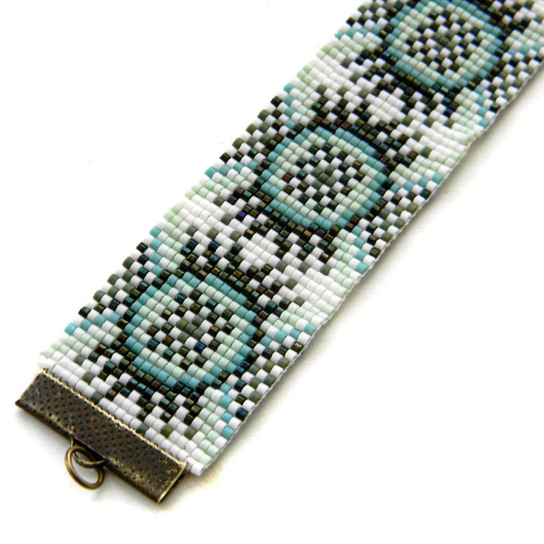 Bead loom bracelet Wide beaded bracelet Seed bead bracelet | Etsy