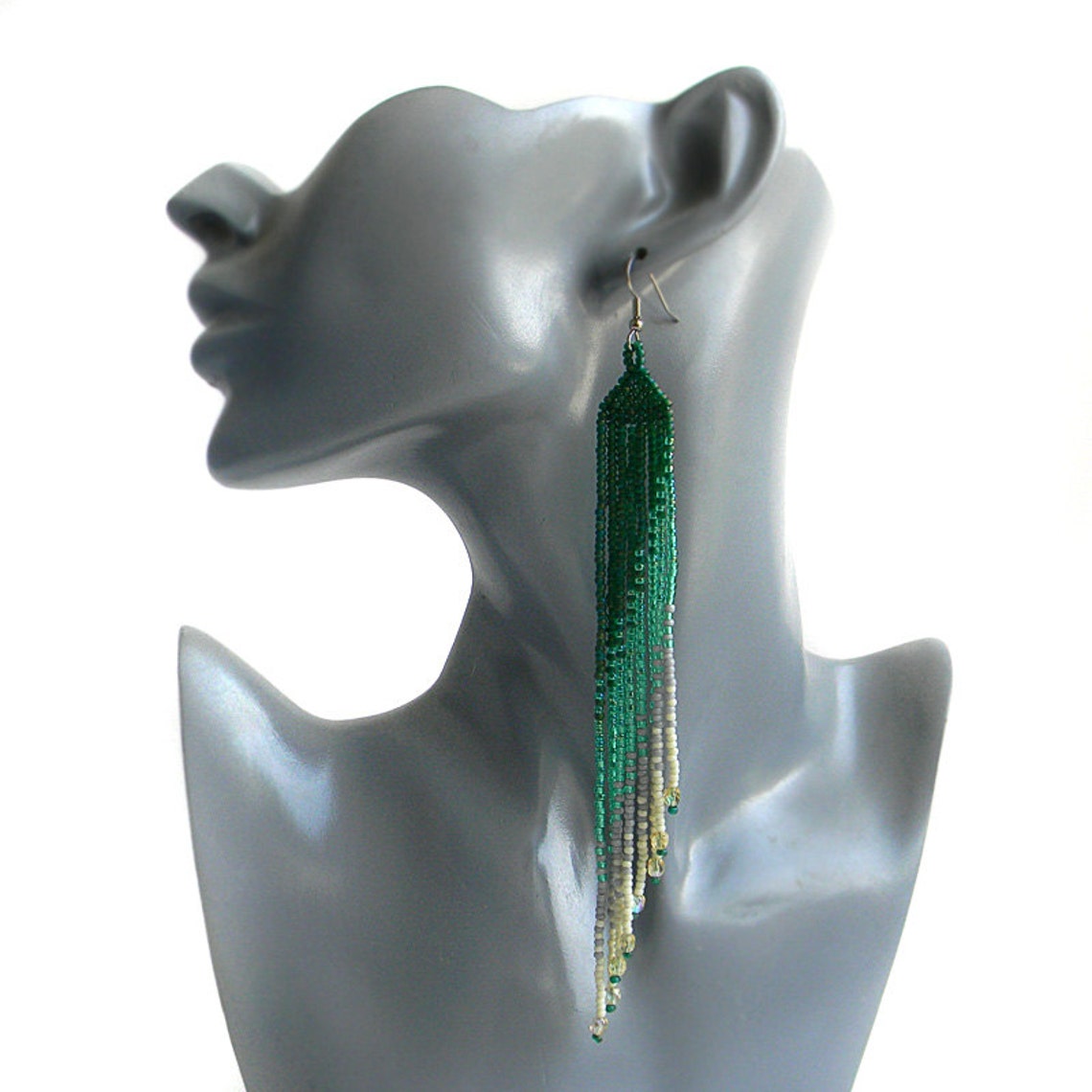 Extra long earrings Long beaded earrings Seed bead earrings Etsy