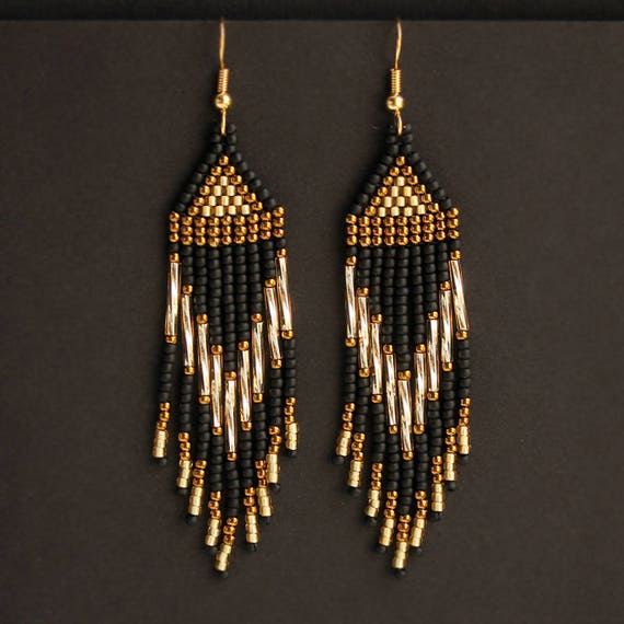 black beads ear rings
