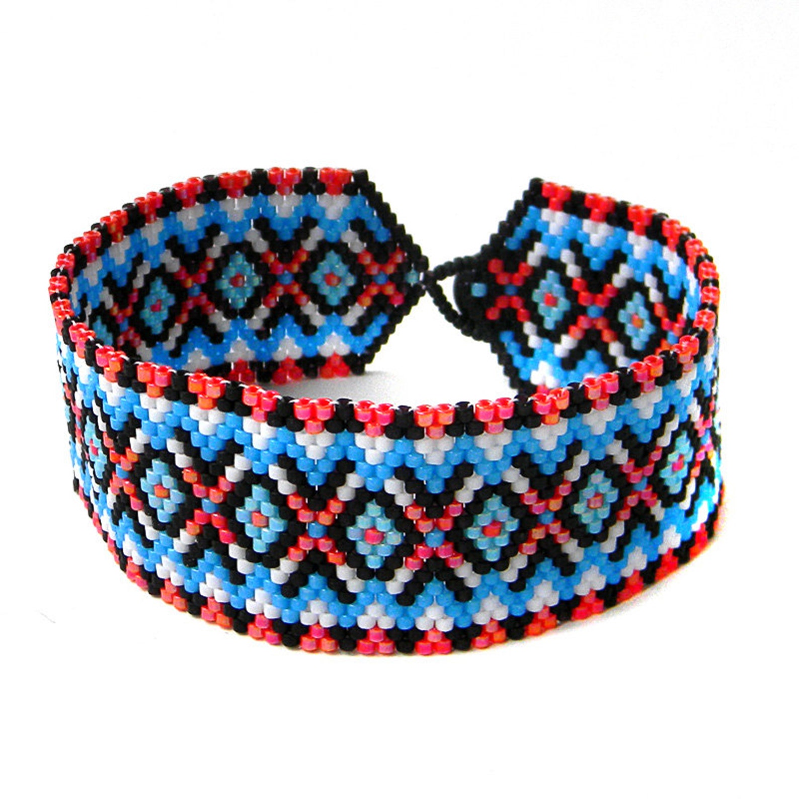 Seed Bead Peyote Bracelet for Women Unique Beaded Bracelet Etsy