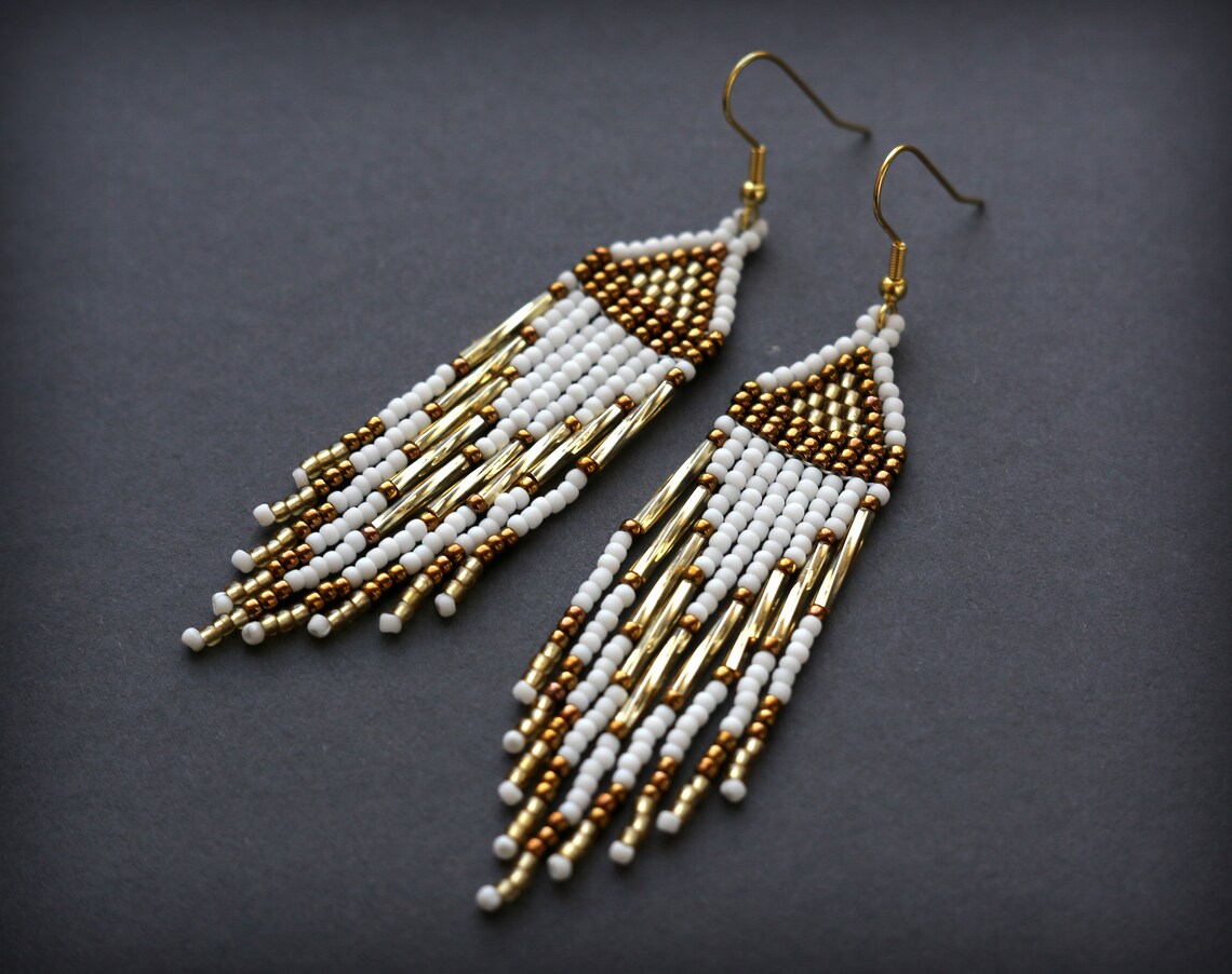 White gold bead earrings Clearance