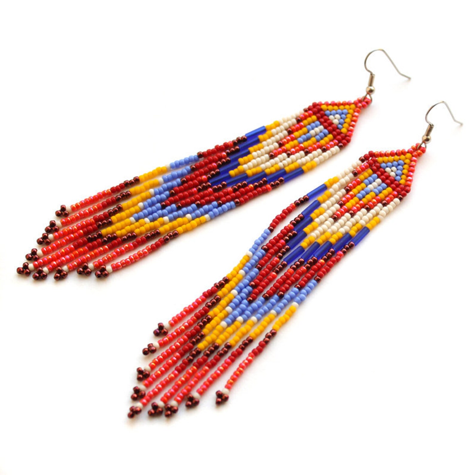 Extra Long Beaded Earrings Best Gift for Girlfriend Boho Seed Etsy