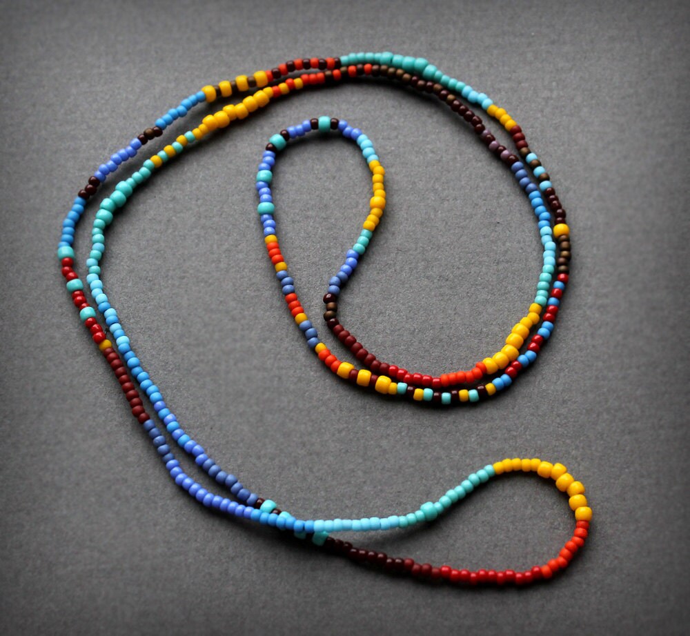 Single strand necklace Long strand beaded necklace Hippie Etsy
