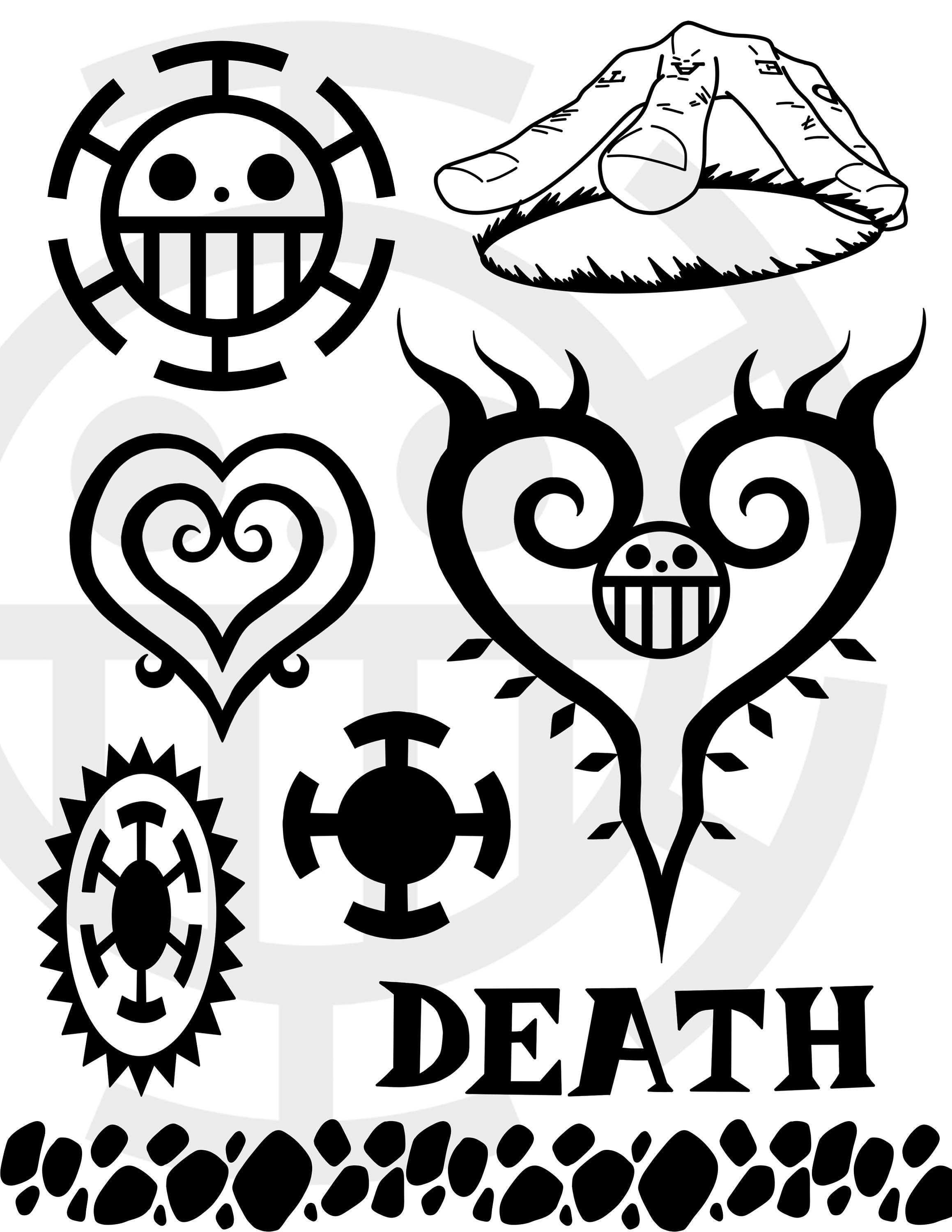 Final version of a tattoo idea I posted a couple days ago, colored and  greyscale versions : r/OnePiece