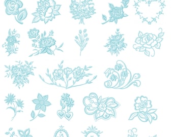 Lace Embroidery Designs Pack / Set - 32 Designs