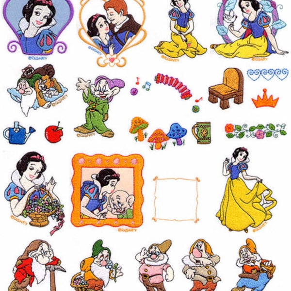 Snow White Embroidery Design Pack / Set