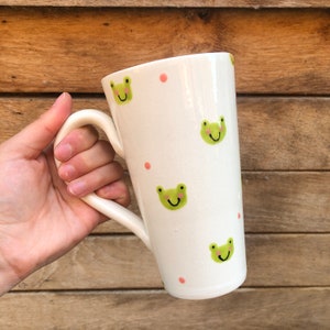Personalised Frog Mug, name mug, frog design, handpainted pottery, birthday gift mug image 4