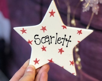 Personalised Name Star Hanger - Personalised Christmas Decoration, personalised with name