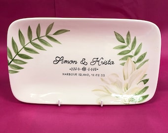 Tropical Flower Wedding Plate