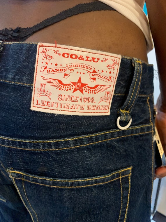 RARE CO&LU Denim Low Rise Y2K Early 00s Denim Screen Printed