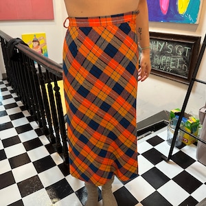 Neon Plaid Skirt Etsy UK