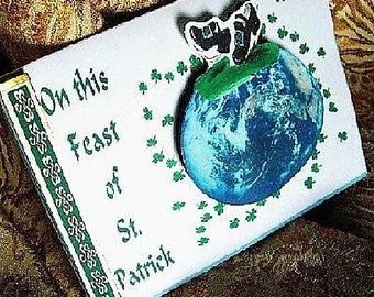 handcrafted IRISH EARTH DANCE 3D art display/greeting card designer handcrafted, ready to ship